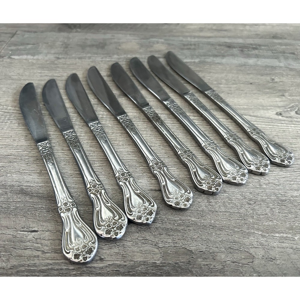 Stanley Roberts‎ Rogers Knives Stainless Valentine Set Of 8 Pierced 8.5"